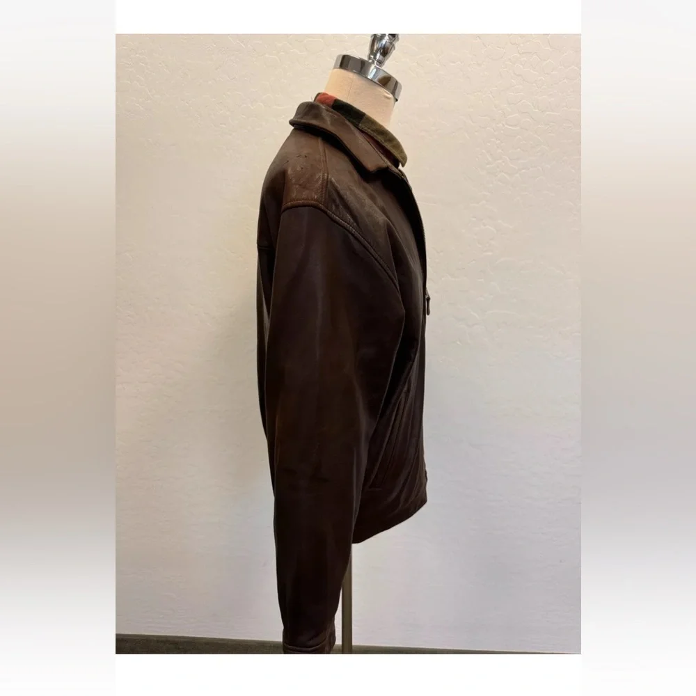 Polo by Ralph Lauren Vintage Biswing Leather Bomber Jacket in Brown Size L - Picture 6 of 16
